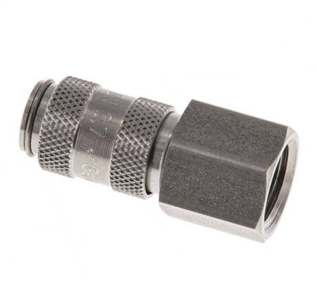 Stainless steel DN 2.7 (Micro) Air Coupling Socket G 1/8 inch Female Double Shut-Off