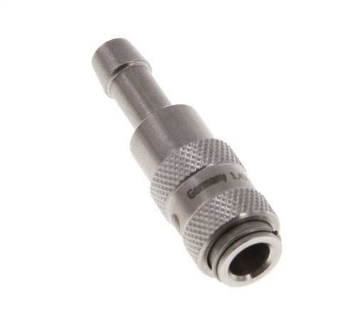 Stainless steel DN 2.7 (Micro) Air Coupling Socket 5 mm Hose Pillar