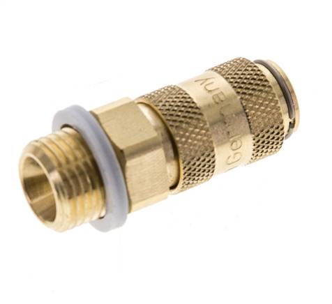 Messing DN 2.7 (Micro) Luchtkoppeling Snelkoppeling G 1/8 inch Buitendraad Double Shut-Off