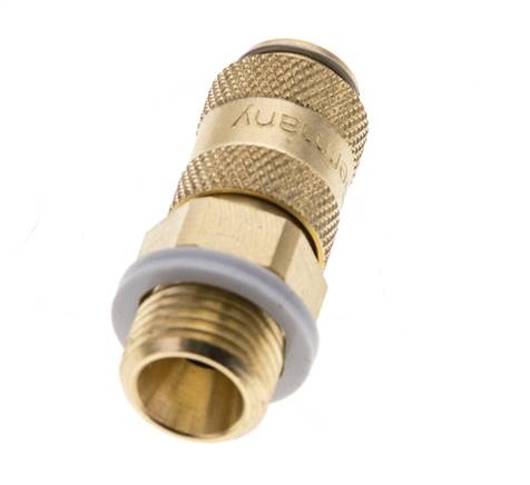 Messing DN 2.7 (Micro) Luchtkoppeling Snelkoppeling G 1/8 inch Buitendraad Double Shut-Off