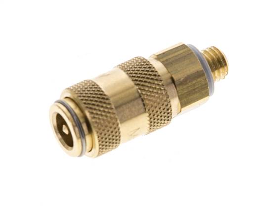 Messing DN 2.7 (Micro) Luchtkoppeling Snelkoppeling M5 Buitendraad Double Shut-Off