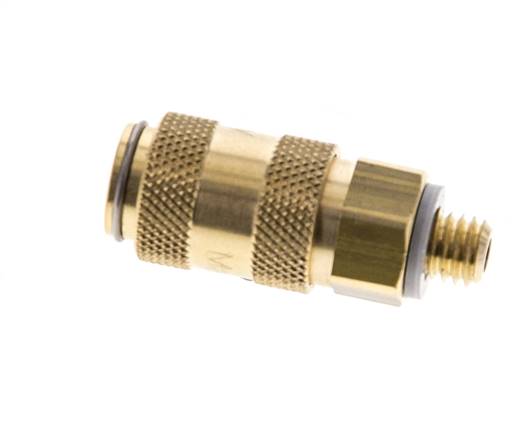 Messing DN 2.7 (Micro) Luchtkoppeling Snelkoppeling M5 Buitendraad Double Shut-Off
