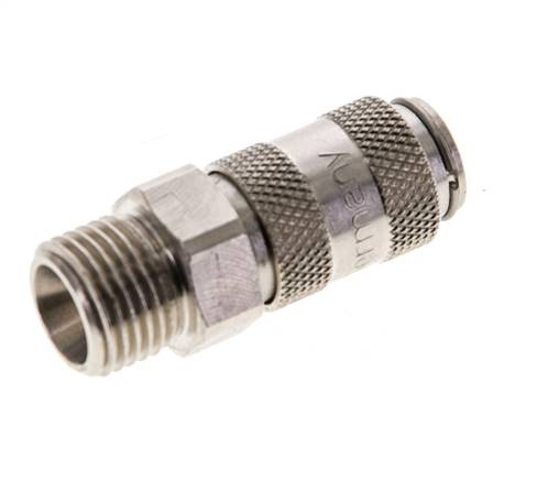 Vernikkeld Messing DN 2.7 (Micro) Luchtkoppeling Snelkoppeling G 1/8 inch Buitendraad Double Shut-Off