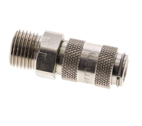 Vernikkeld Messing DN 2.7 (Micro) Luchtkoppeling Snelkoppeling G 1/8 inch Buitendraad Double Shut-Off