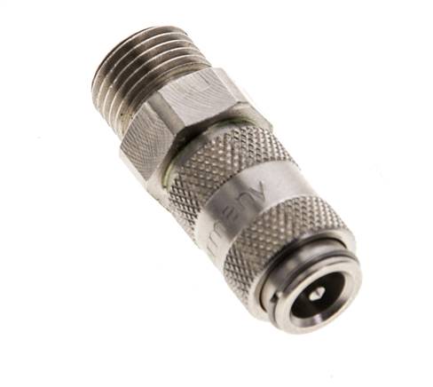 Vernikkeld Messing DN 2.7 (Micro) Luchtkoppeling Snelkoppeling G 1/8 inch Buitendraad Double Shut-Off