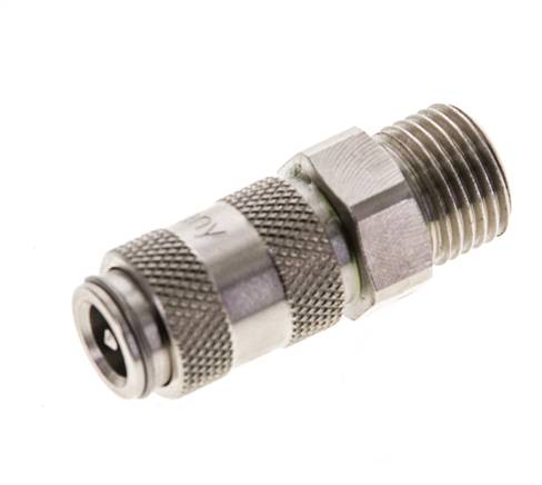 Vernikkeld Messing DN 2.7 (Micro) Luchtkoppeling Snelkoppeling G 1/8 inch Buitendraad Double Shut-Off