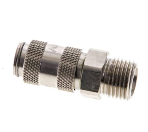 Vernikkeld Messing DN 2.7 (Micro) Luchtkoppeling Snelkoppeling G 1/8 inch Buitendraad Double Shut-Off