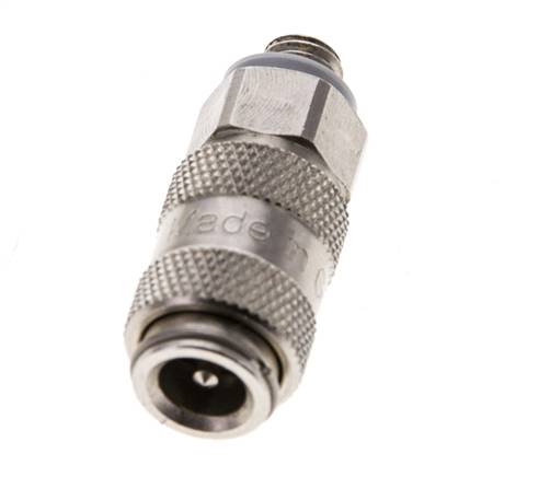 Vernikkeld Messing DN 2.7 (Micro) Luchtkoppeling Snelkoppeling M5 Buitendraad Double Shut-Off