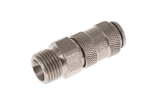 RVS DN 2.7 (Micro) Luchtkoppeling Snelkoppeling G 1/8 inch Buitendraad Double Shut-Off