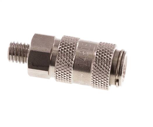RVS DN 2.7 (Micro) Luchtkoppeling Snelkoppeling G 1/8 inch Buitendraad Double Shut-Off