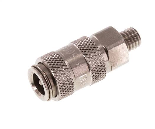 RVS DN 2.7 (Micro) Luchtkoppeling Snelkoppeling G 1/8 inch Buitendraad Double Shut-Off