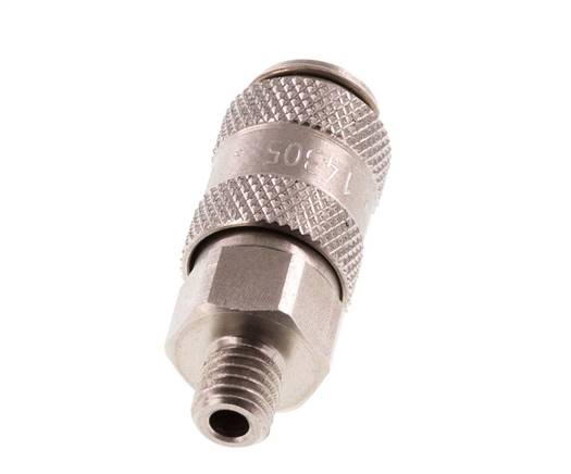 RVS DN 2.7 (Micro) Luchtkoppeling Snelkoppeling G 1/8 inch Buitendraad Double Shut-Off