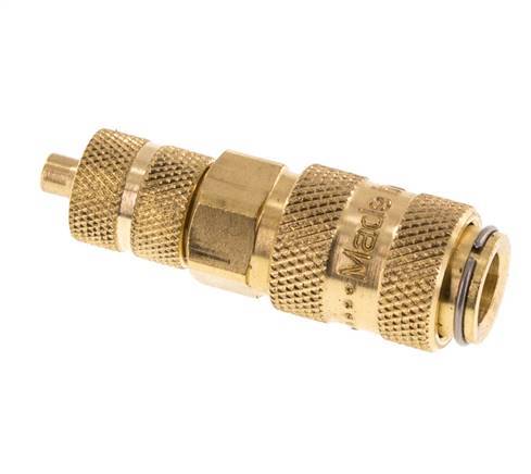 Brass DN 2.7 (Micro) Air Coupling Socket 3x4.3 mm Union Nut