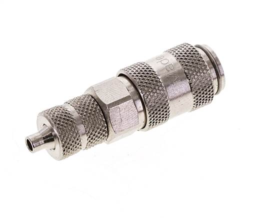 Vernikkeld Messing DN 2.7 (Micro) Luchtkoppeling Snelkoppeling 3x4.3 mm Push-On Double Shut-Off