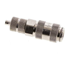 Vernikkeld Messing DN 2.7 (Micro) Luchtkoppeling Snelkoppeling 3x4.3 mm Push-On Double Shut-Off