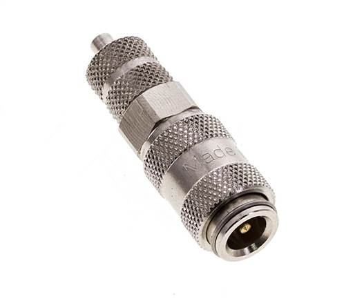 Vernikkeld Messing DN 2.7 (Micro) Luchtkoppeling Snelkoppeling 3x4.3 mm Push-On Double Shut-Off