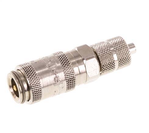 Nickel-plated Brass DN 2.7 (Micro) Air Coupling Socket 3x4.3 mm Union Nut Double Shut-Off