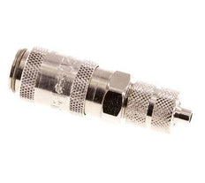 Nickel-plated Brass DN 2.7 (Micro) Air Coupling Socket 3x4.3 mm Union Nut Double Shut-Off