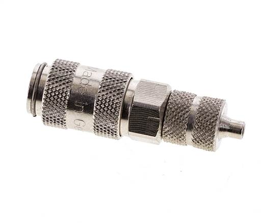 Vernikkeld Messing DN 2.7 (Micro) Luchtkoppeling Snelkoppeling 3x4.3 mm Push-On Double Shut-Off