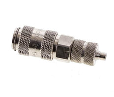 Vernikkeld Messing DN 2.7 (Micro) Luchtkoppeling Snelkoppeling 3x4.3 mm Push-On Double Shut-Off