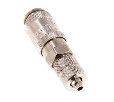 Nickel-plated Brass DN 2.7 (Micro) Air Coupling Socket 3x4.3 mm Union Nut Double Shut-Off