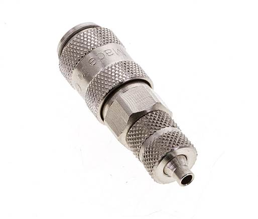 Vernikkeld Messing DN 2.7 (Micro) Luchtkoppeling Snelkoppeling 3x4.3 mm Push-On Double Shut-Off