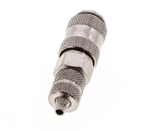Vernikkeld Messing DN 2.7 (Micro) Luchtkoppeling Snelkoppeling 3x4.3 mm Push-On Double Shut-Off