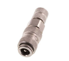 Stainless steel DN 2.7 (Micro) Air Coupling Socket 3x4.3 mm Union Nut Double Shut-Off
