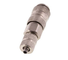 Stainless steel DN 2.7 (Micro) Air Coupling Socket 3x4.3 mm Union Nut Double Shut-Off