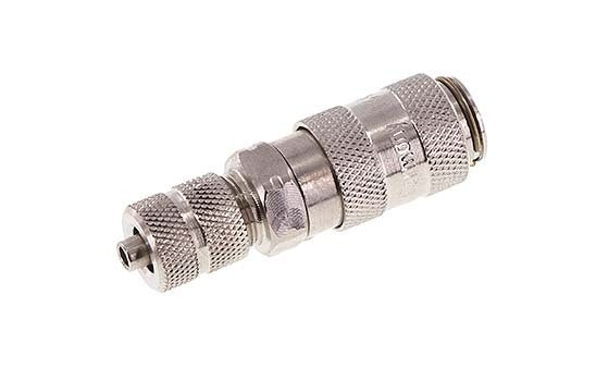 RVS 316L DN 2.7 (Micro) Luchtkoppeling Snelkoppeling 3x4.3 mm Push-On Double Shut-Off