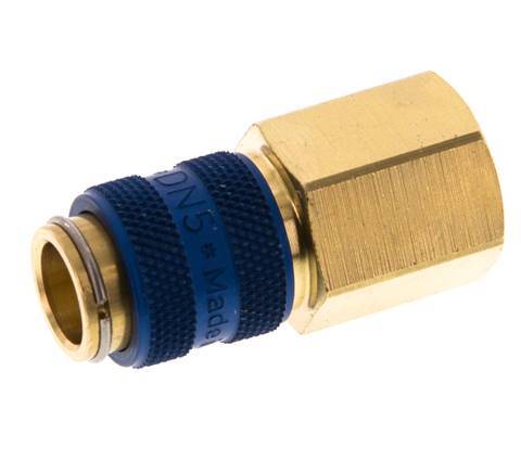 Messing DN 5 Blauw Luchtkoppeling Snelkoppeling G 1/4 inch Binnendraad