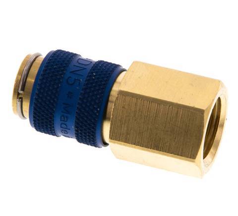 Messing DN 5 Blauw Luchtkoppeling Snelkoppeling G 1/4 inch Binnendraad