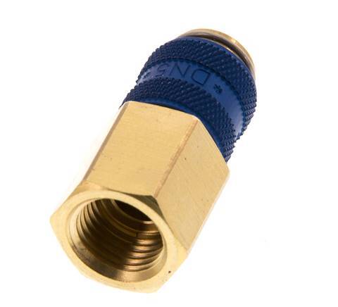 Messing DN 5 Blauw Luchtkoppeling Snelkoppeling G 1/4 inch Binnendraad