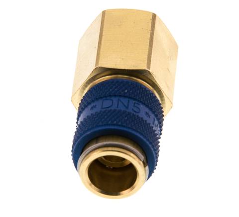 Messing DN 5 Blauw Luchtkoppeling Snelkoppeling G 1/4 inch Binnendraad