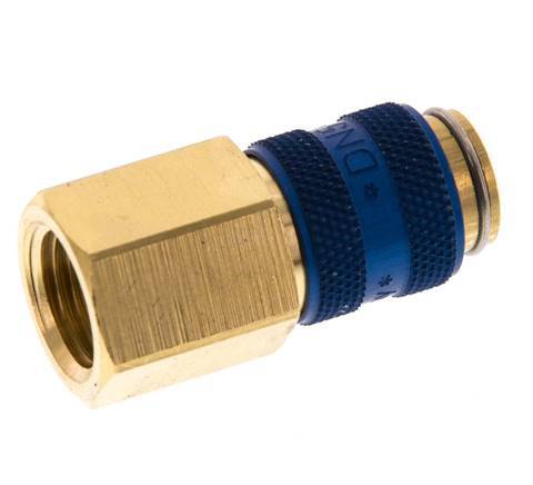 Messing DN 5 Blauw Luchtkoppeling Snelkoppeling G 1/4 inch Binnendraad
