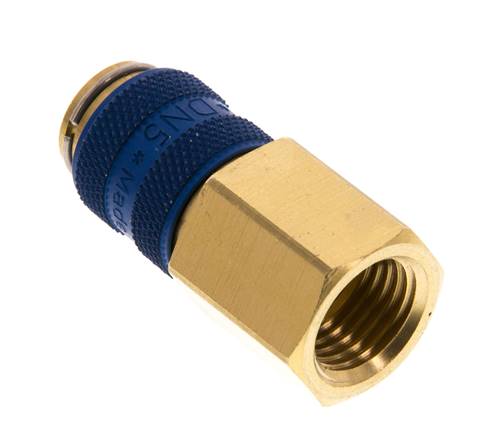 Messing DN 5 Blauw Luchtkoppeling Snelkoppeling G 1/4 inch Binnendraad