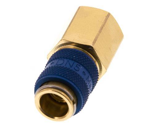Messing DN 5 Blauw Luchtkoppeling Snelkoppeling G 1/4 inch Binnendraad