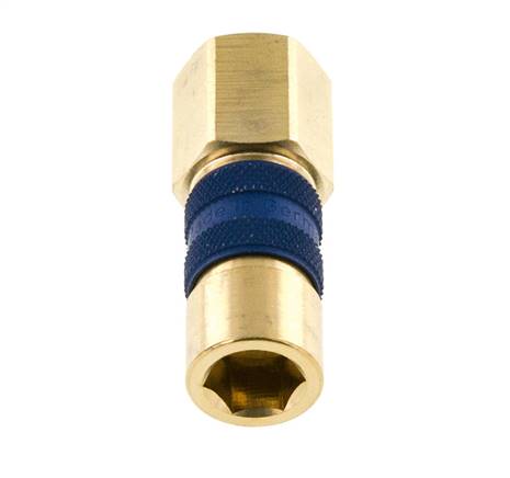 Messing DN 5 Blauw-Coded Luchtkoppeling Snelkoppeling G 1/4 inch Binnendraad