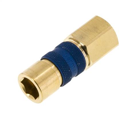 Messing DN 5 Blauw-Coded Luchtkoppeling Snelkoppeling G 1/4 inch Binnendraad