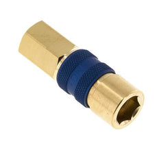 Messing DN 5 Blauw-Coded Luchtkoppeling Snelkoppeling G 1/8 inch Binnendraad