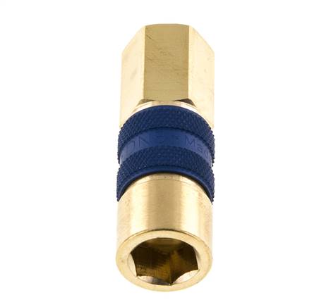 Messing DN 5 Blauw-Coded Luchtkoppeling Snelkoppeling G 1/8 inch Binnendraad