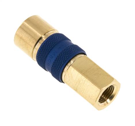 Messing DN 5 Blauw-Coded Luchtkoppeling Snelkoppeling G 1/8 inch Binnendraad