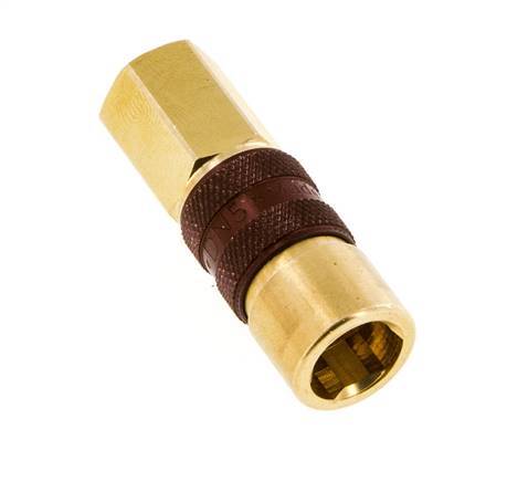 Messing DN 5 Bruin-Coded Luchtkoppeling Snelkoppeling G 1/8 inch Binnendraad