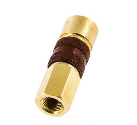 Messing DN 5 Bruin-Coded Luchtkoppeling Snelkoppeling G 1/8 inch Binnendraad