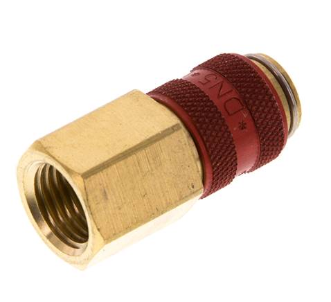 Messing DN 5 Rood Luchtkoppeling Snelkoppeling G 1/4 inch Binnendraad