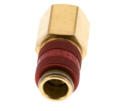 Messing DN 5 Rood Luchtkoppeling Snelkoppeling G 1/4 inch Binnendraad
