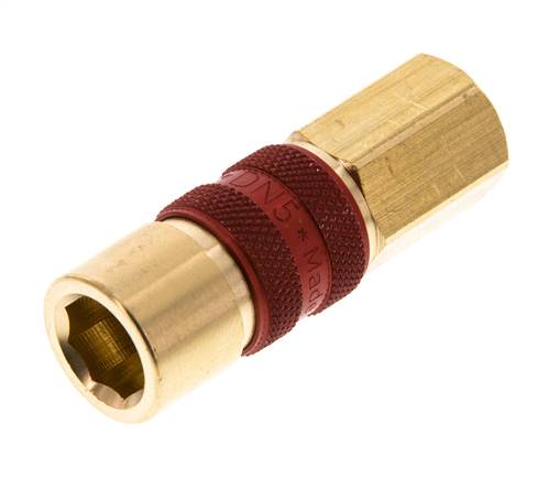 Messing DN 5 Rood-Coded Luchtkoppeling Snelkoppeling G 1/8 inch Binnendraad