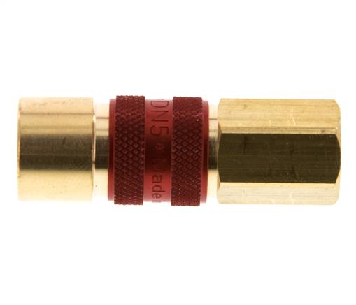 Messing DN 5 Rood-Coded Luchtkoppeling Snelkoppeling G 1/8 inch Binnendraad