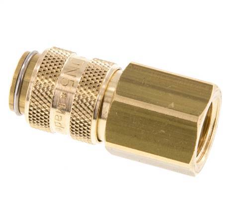 Messing DN 5 Luchtkoppeling Snelkoppeling G 1/4 inch Binnendraad Double Shut-Off