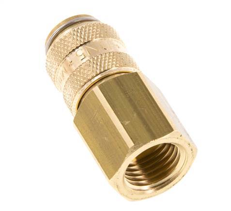 Messing DN 5 Luchtkoppeling Snelkoppeling G 1/4 inch Binnendraad Double Shut-Off